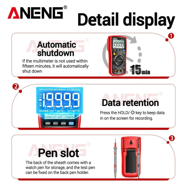 ANENG AN870 Digital Multimeter Profesional 19999 Counts  AC/Voltage Current NCV Capacitance Resistance Ohm Auto Range Test Tool