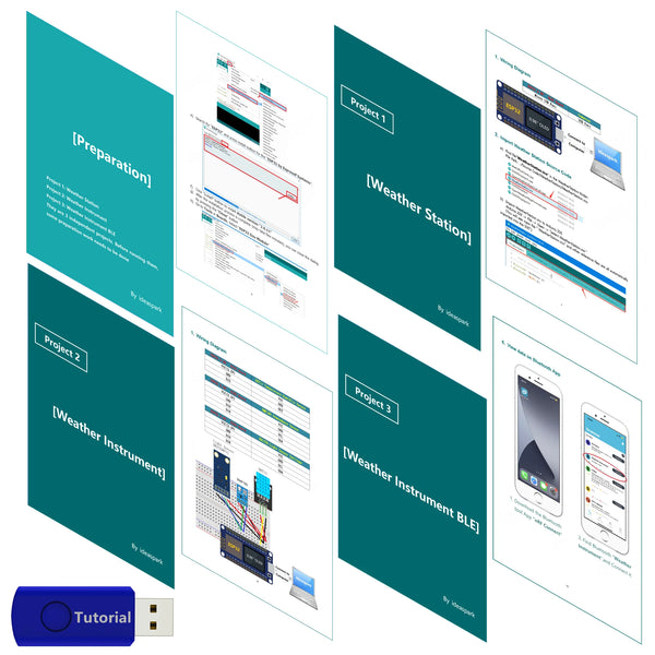 ESP32 Weather Station Weather Instrument Kit WiFi+BT Integrated 0.96'' OLED DHT-11 BMP-180 BH1750 Sensor for Arduino IoT Starter