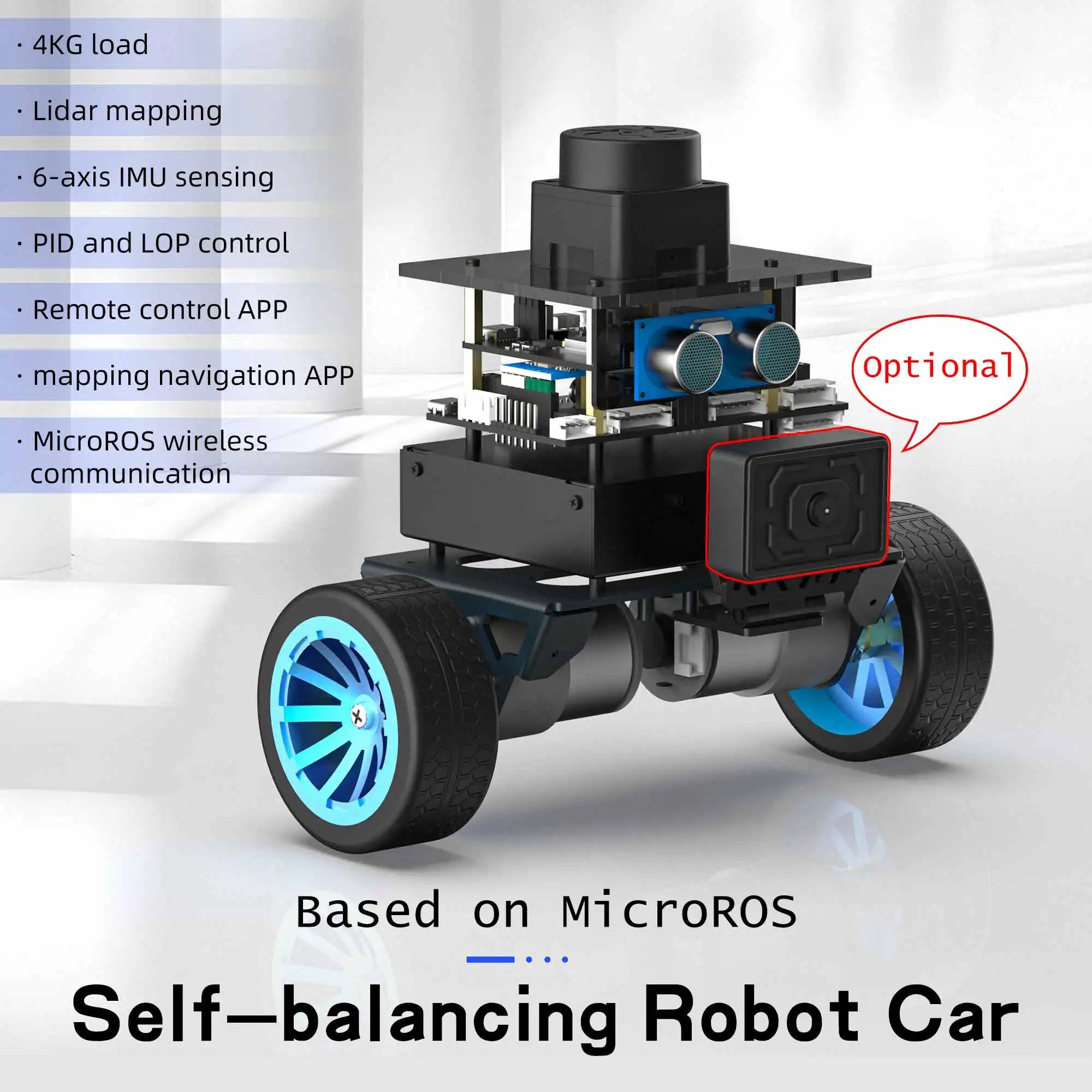 Yahboom MicroROS Self-Balancing Robot Car Kit With MPU6050 Lidar Ultrasonic Module ROS-HUMBLE Virtual Machine as Master Control