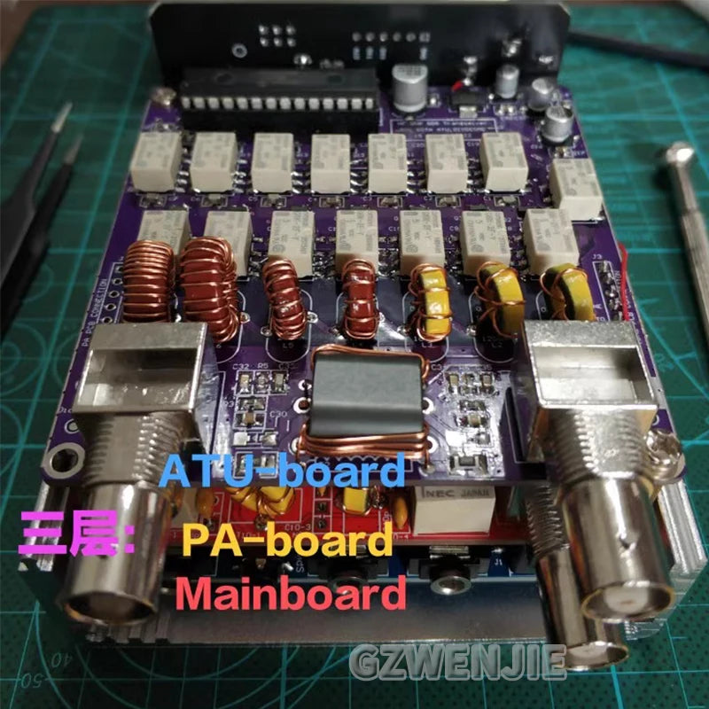 uSOTA-ATU USDX HF QRP SDR Transceiver Built-in ATU-100 Antenna Tuner with Dual OLED Displays 8 Bands Design