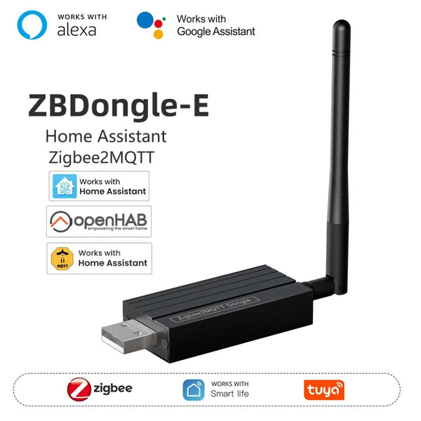Tuya ZigBee3.0 Dongle USB Gateway, Universal ZigBee Gateway with Antenna Support Home Assistant OpenHAB ZigBee2MQTT Alexa Google