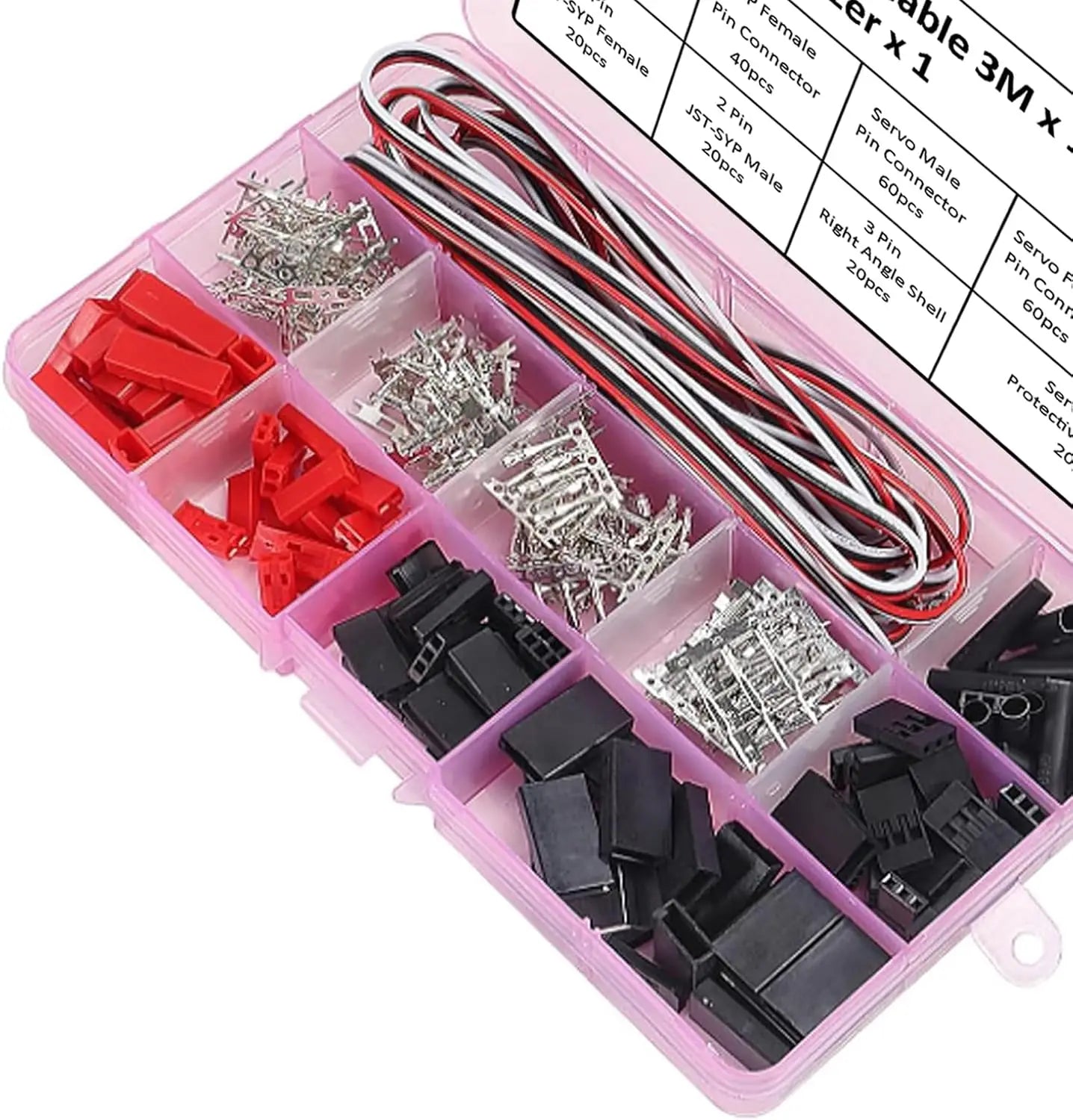 40 Sets Servo Plug Male Female Connector Crimp Pin Cable Kit Compatible JST SYP Futaba for Hitec Spektrum RC