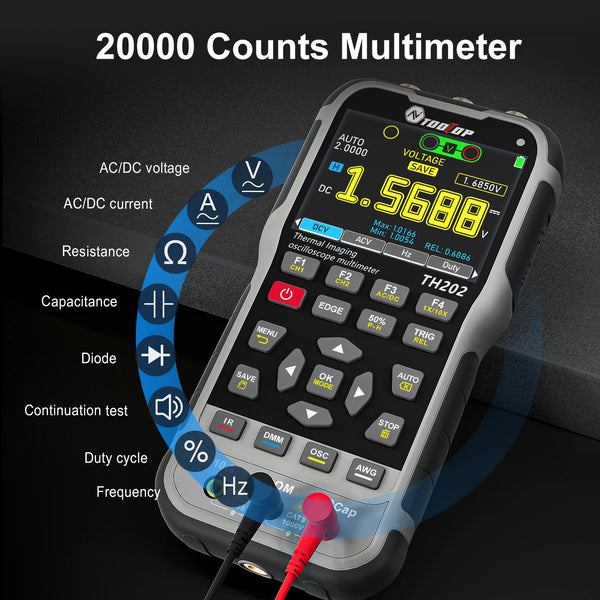 TOOLTOP TH202 4in1 256x192 Thermal Camera 2 Channels 80MHz Oscilloscope Multimeter PCB Thermal Imager Electrical Circuit Repair