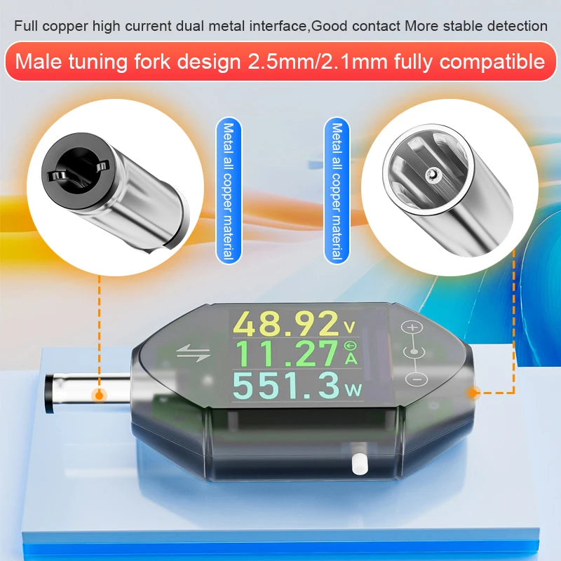 600W DC4.5-50V Max 12A High Precision Digital Voltage Current Tester DC5.5x2.5 Instrument Power Capacity Meter DT550
