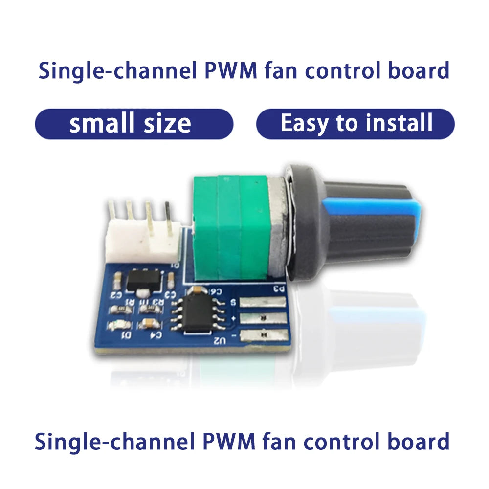 12V Single Channel PWM Fan Speed Controller with 25KHZ Frequency Duty Cycle Adjustable from 0% to 97%