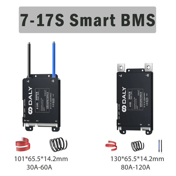 Daly Smart BMS 4S 6S 8S 12S 13S 14S 16S 17S 20S 24S Bluetooth BMS 30A 40A 60A 80A 100A 120A 150A 200A Batería de iones de litio Lifepo4 LTO