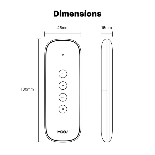 MOES Tuya ZigBee Smart Scene Switch 4-Button Portable Wireless Lightweight Design 12 Scenario Remote Control Battery Powered