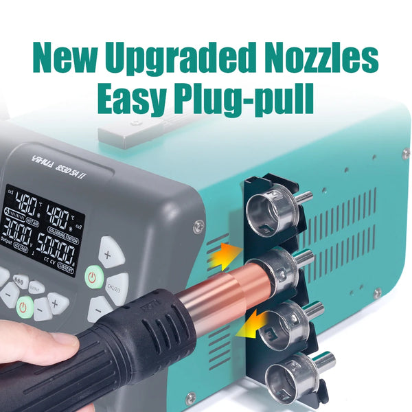 YIHUA 853D 5A II DC Power Supply With 970W Hot Air Soldering Station 3 in 1 Soldering Iron Rework Station Repair Welding Tools