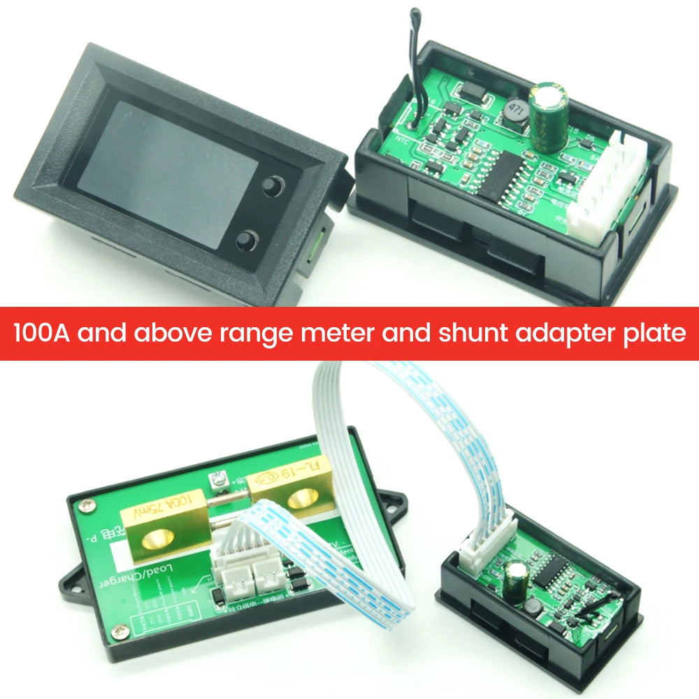 DC7~200V Digital Power Energy Voltmeter Ammeter Bi-Directional Metering Coulometer Battery Tester 9 in 1 Multi-Function Tester