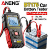 ANENG BT175 12V 24V Car Battery Tester Digital Alternator Automotive Analyzer Display Screen With Insulated Alligator Clip Tools