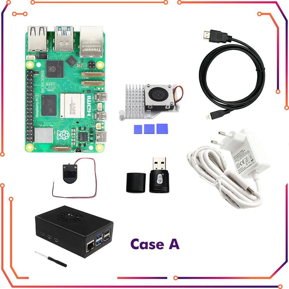 Raspberry Pi 5 4GB 8GB RAM Dev Board Computer 2.4GHz Cortex-A76 CPU VideoCore VII GPU Optional Case Fan Power Supply for Pi5