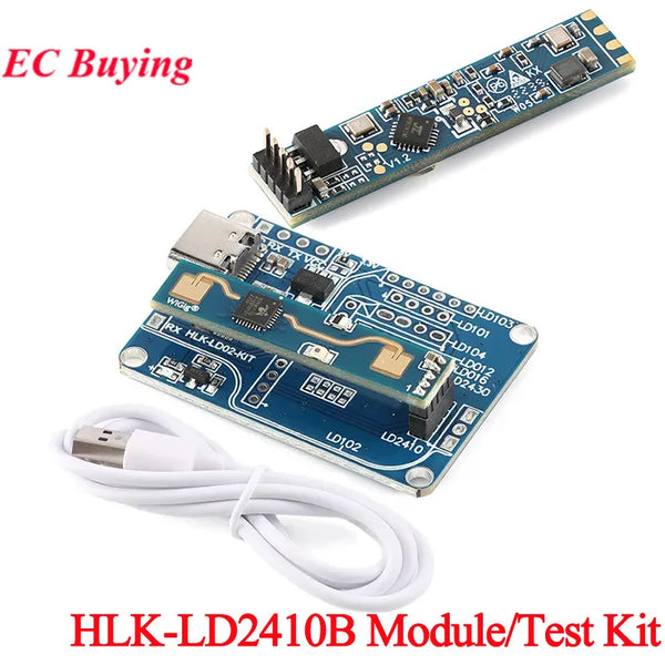 HLK-LD2410B Test Kit LD2410 FMCW 24G Smart Human Presence Status Sensing Radar Heartbeat Detection Sensor Module High Sensitivit