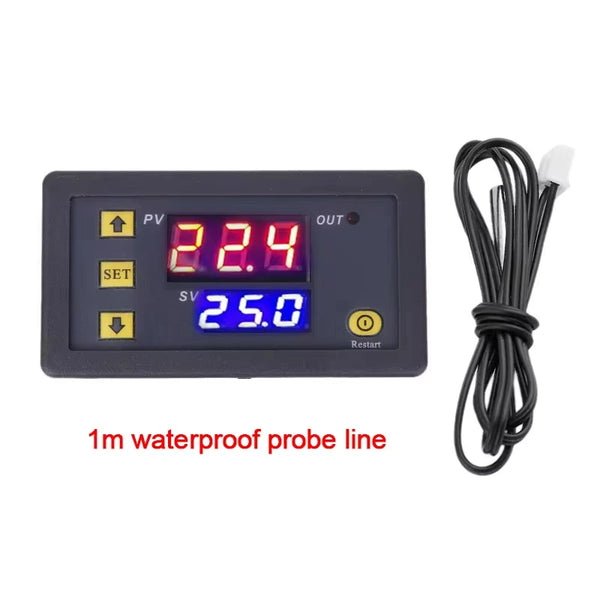 W3230 Mini digitális hőmérséklet-szabályozó 12V 24V 220V termosztát szabályozó fűtés-hűtés szabályozó hőszabályozó érzékelővel