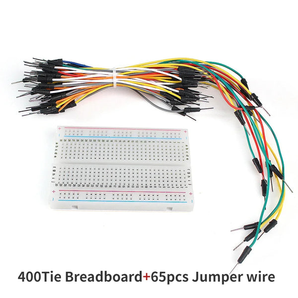 MB102 Breadboard Power Module 3.3V/5V MB-102 830 Points Prototype Bread Board +65pcs Jumper Wires DIY for Arduino Kit