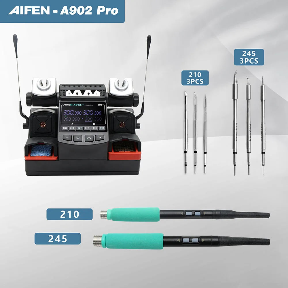 AIFEN A902PRO Soldering Station C115 C210 C245 Double Station Welding Rework Station For Cell-Phone PCB IC Repair Solder Tools