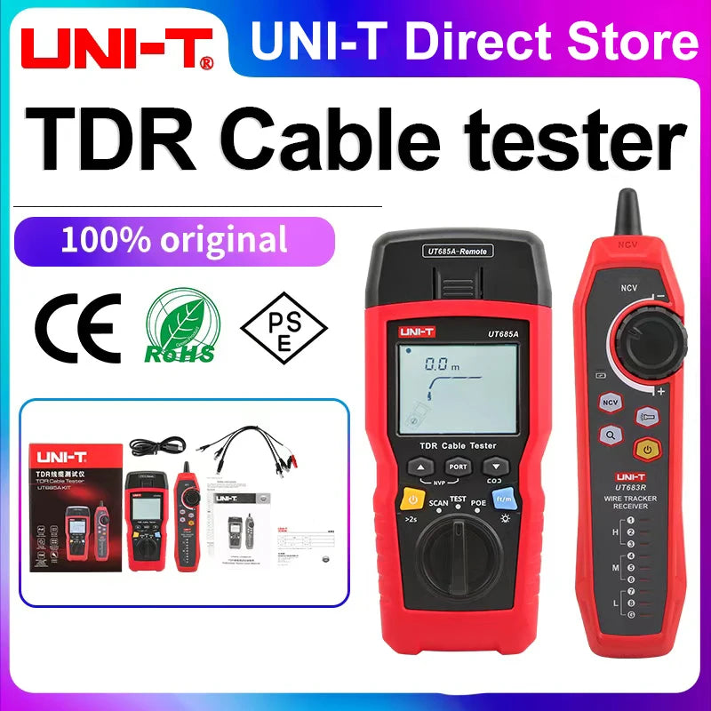 UNI-T TDR Cable Tester UT685A KIT Network Cable Locator Wire Tracker Detector LAN Tester for RJ45 RJ11 Li product image