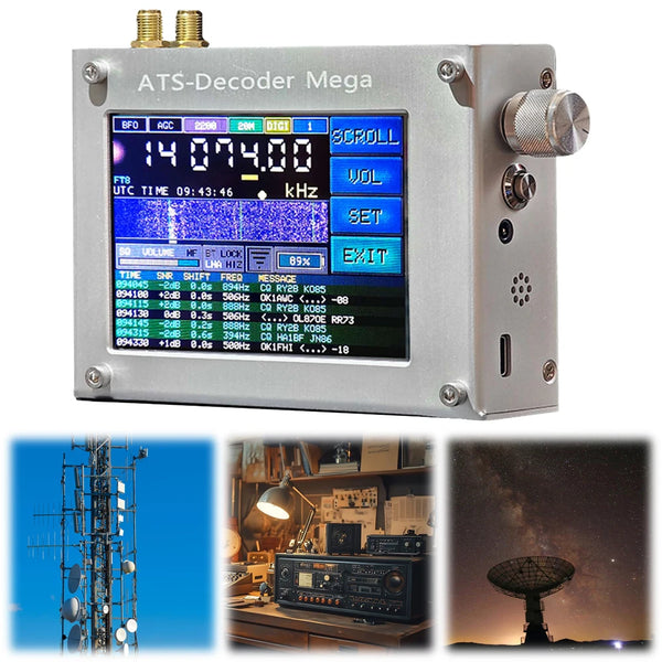 ATS-Decoder Radio Receiver FM RDS AM LW MW SW SSB DSP Si4732 Portable Shortwave Radio Receiver 4inch Touch Screen WiFi Function