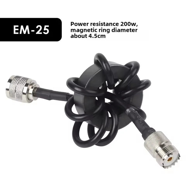 EM-25 / EM-43 1.8-30MHz Shortwave Choke Coil Magnetic Ring Shortwave 1:1 Current Balun For HF Shortwave Radio The Feeder