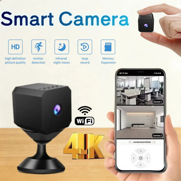 Mini 4K WiFi Camera Remote Monitor Motion Detection Night Vision Long Battery Security Alert Indoor Outdoor Home Security Camera