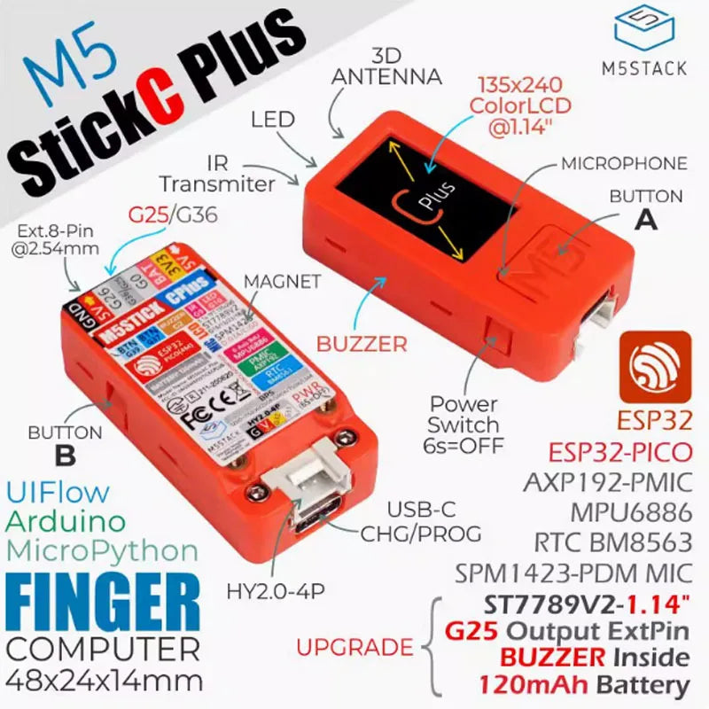 M5Stack StickC Plus ESP32 IoT Development Board Graphic Programming Kit IoT