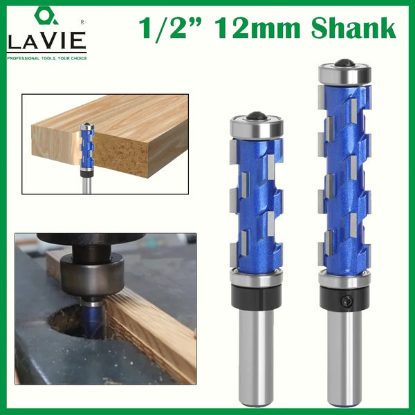 Flush Trim Router Bit 1/2" Shank Double Bearing Spiral Flush Milling Cutter Engraving Machine Router Bit Set Set  Tool Woodwork