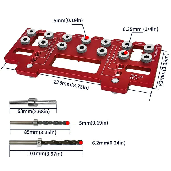 Positioning Handle Punch Hole Locator Jig Kit  Straight Hole Drilling Guide Shelf Kit Woodworking Hand Tools  Drilling Locator