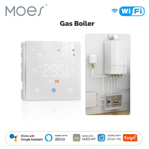 MOES Tuya Smart WiFi/Zigbee Smart Thermostat Low Battery-Powered Gas Boiler Temperature Controller Work with Alexa Google Home