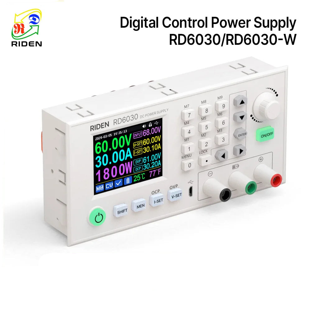 RD RD6030 RD6030W 60V 30A DC Adjustable Step Down Voltage Bench Regulated Power Supply Buck Converter Battery Charging&1500W PSU