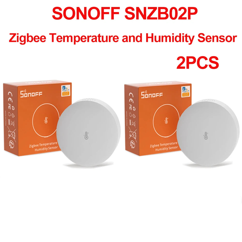 SONOFF SNZB-02P Zigbee Temperature and Humidity Sensor High Accuracy & Fast Refresh Zigbee 3.0 Compatible Comfort Alert eWelink
