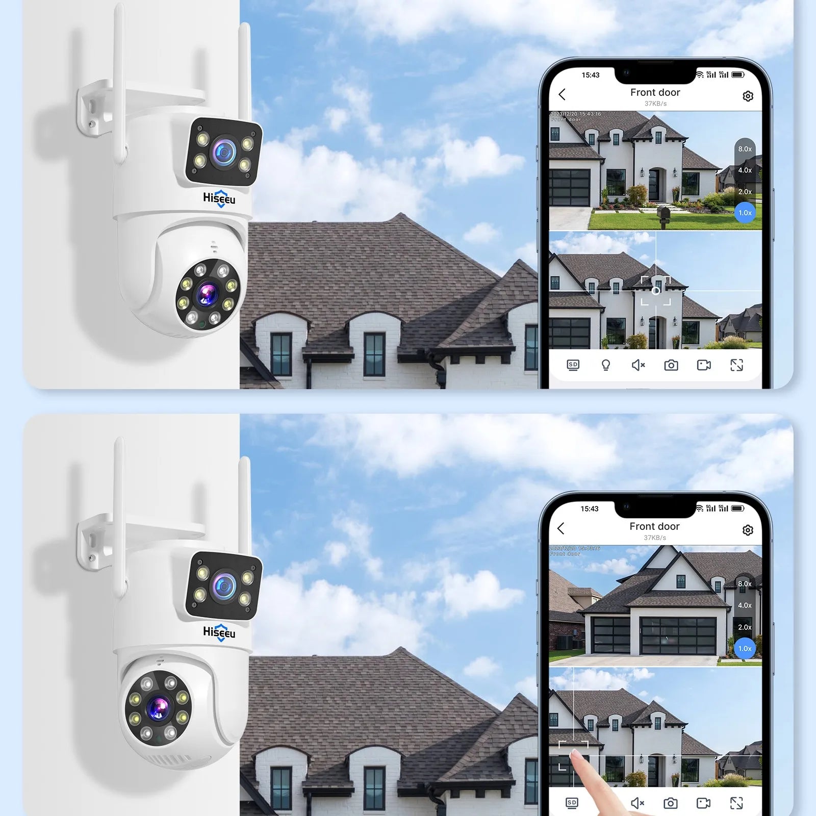 Hiseeu 6MP WIFI PTZ IP Camera Dual Lens 5X Digital Zoom Auto Tracking CCTV Surveillance Camera For Hiseeu Wireless CCTV System