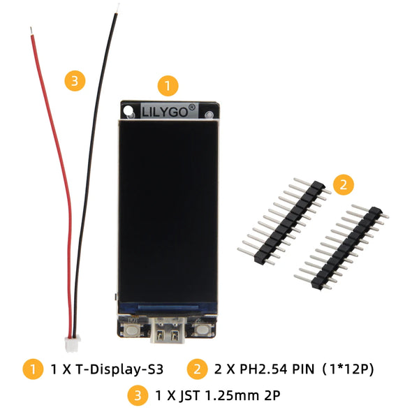 LILYGO® T-Display-S3 ESP32-S3 Scheda di sviluppo per display LCD ST7789 da 1,9 pollici con modulo wireless WIFI Bluetooth 5.0 e risoluzione 170*320