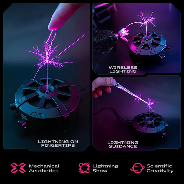 Tesla Coil Bluetooth Music Box Arc Generator Artificial Lightning Touchable Teaching Demonstration Experimental Model AC110/220V