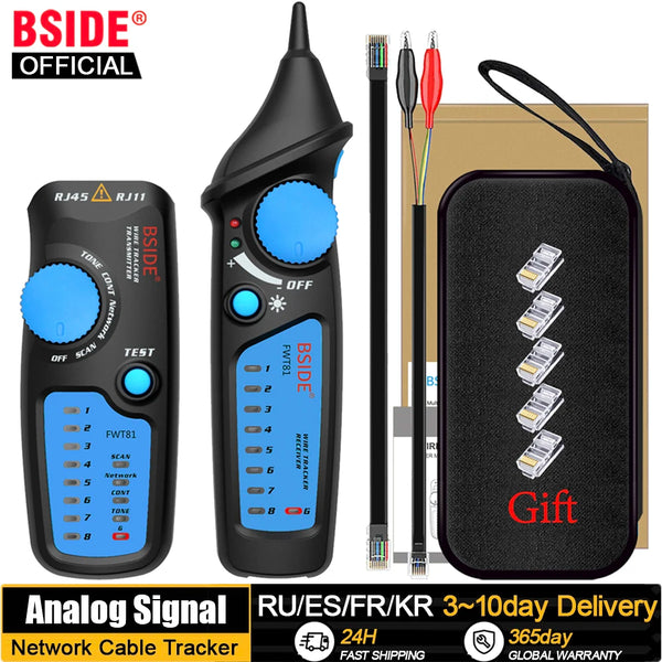 BSIDE Network cable tracker detecteur FWT81 RJ11/45 Lan Ethernet Phone wire tester Finder Telecom Tool electrified work 48V