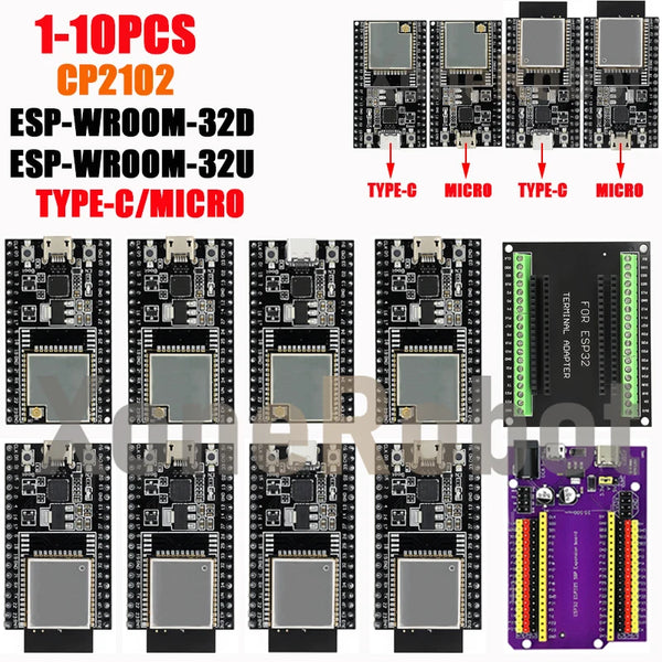 1-10PCS ESP32-DevKitC core board TYPE-C/MICRO ESP32 Development Board ESP32-WROOM-32D/U WIFI+Bluetooth-compatible IoT NodeMCU-32