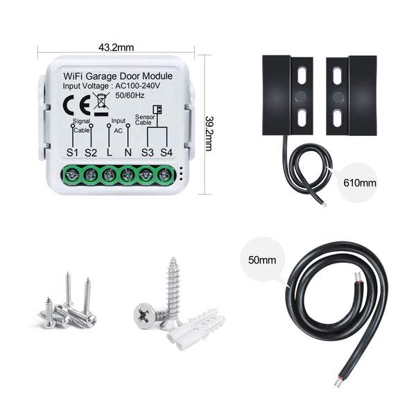 Tuya Smart WiFi Garage Door Opener Controller Supports App Voice Remote Control Works with Alexa Google Home Assistant