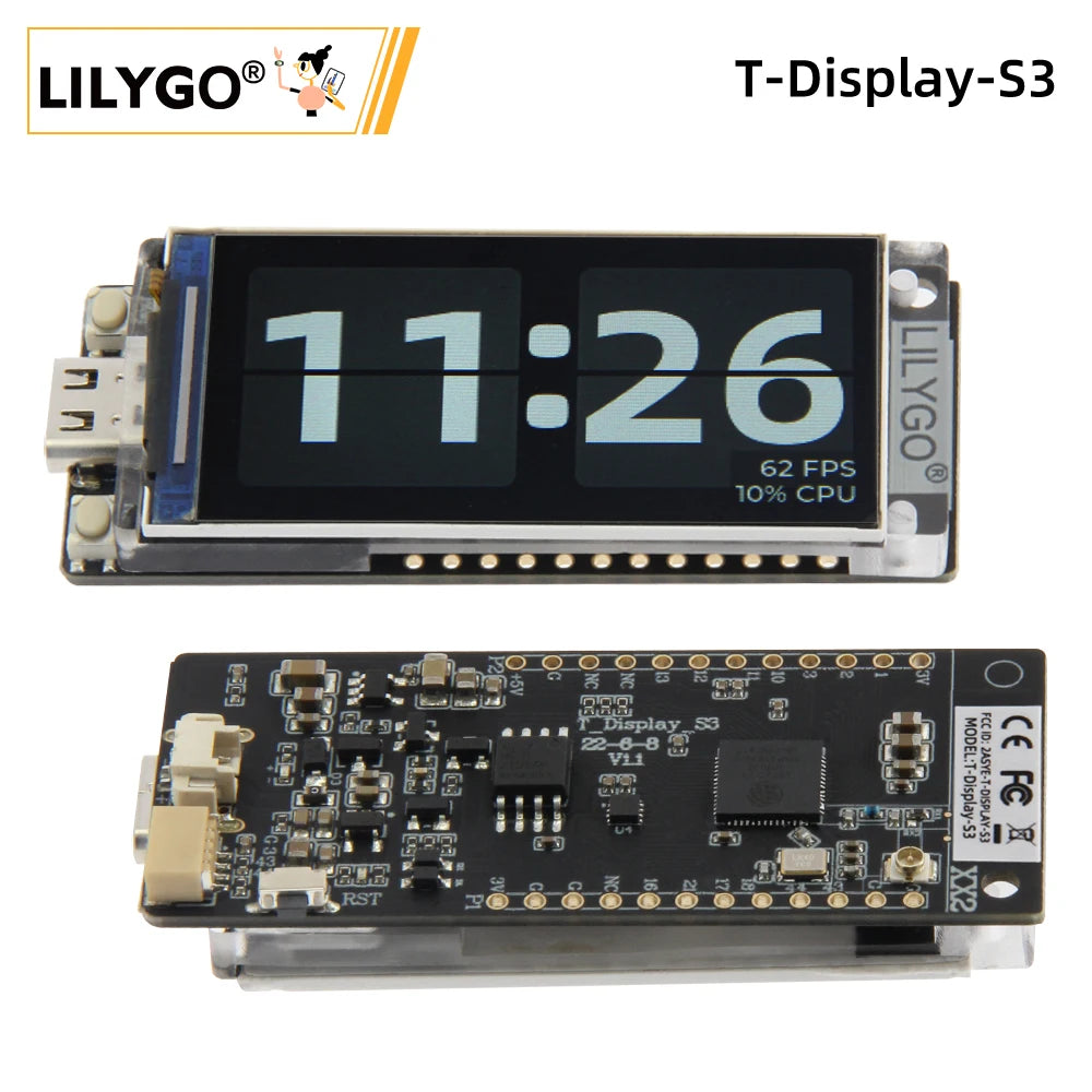 LILYGO® T-Display-S3 ESP32-S3 Scheda di sviluppo per display LCD ST7789 da 1,9 pollici con modulo wireless WIFI Bluetooth 5.0 e risoluzione 170*320