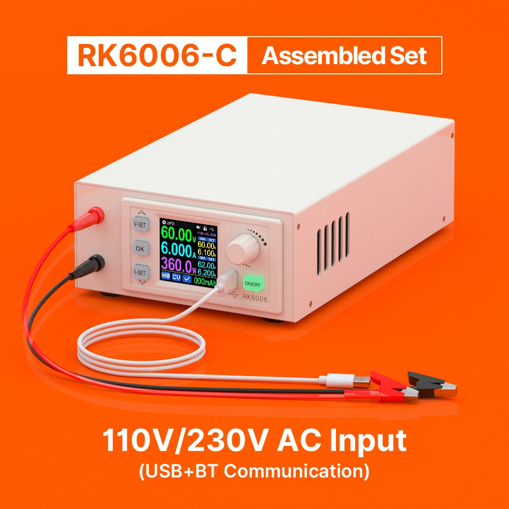 RD RK6006-C 60V 6A 4 digit AC to DC Adjustable digital control Stabilized Lab Bench Power Supply Battery Charging Easy Operation