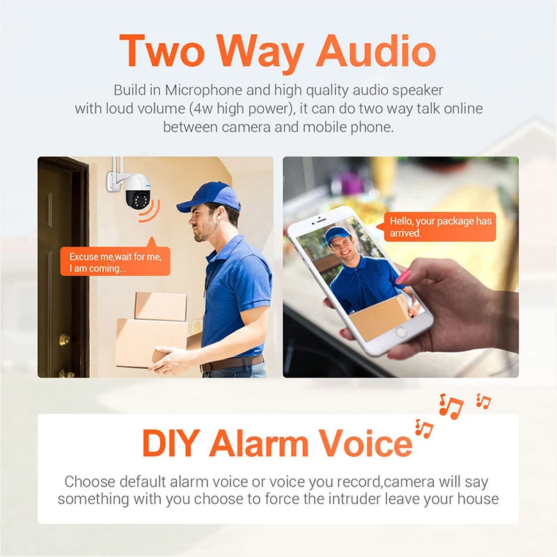 ESCAM QF218 1080P Pan/Tilt AI Humanoid detection Cloud Storage Waterproof WiFi IP Camera with Two Way Audio Surveillance Cameras