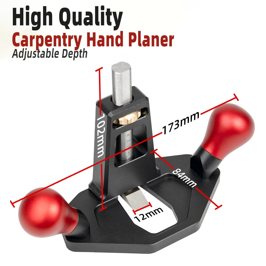 Router Plane Carpentry Handheld Planer Adjustable Depth Trimming System for Right Angle Tenon Shoulder Workbench