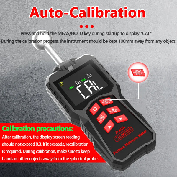Pinless Wood Moisture Meter Digital Hygrometer Non-contact Timber Damp Detector Wall detail image 2