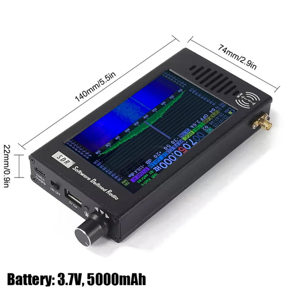 Set radio portatile palmare, ricevitore radio SDR professionale 100KHz-149MHz, radio multifunzionale con antenna a onde corte.