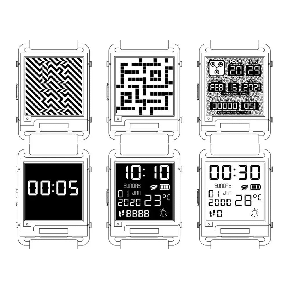ESP32 Open Source V2.0 Gift E-ink Display Smart Watch Display Screen 200x200 Ultra-low Power Electronic Smart Watch 2025