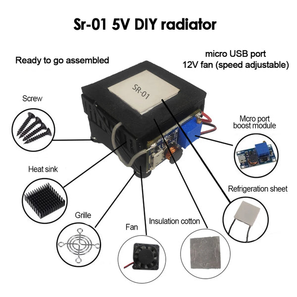 SR-01 5V Thermoelectric Cooler Peltier Elemente Module 40*40MM 5V Semiconductor Refrigeration Chip Easy to DIY/Assemble