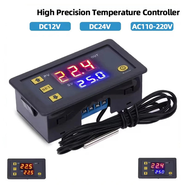 W3230 Mini regolatore di temperatura digitale 12V 24V 220V Termostato Regolatore Controllo Riscaldamento Raffreddamento Termoregolatore con Sensore