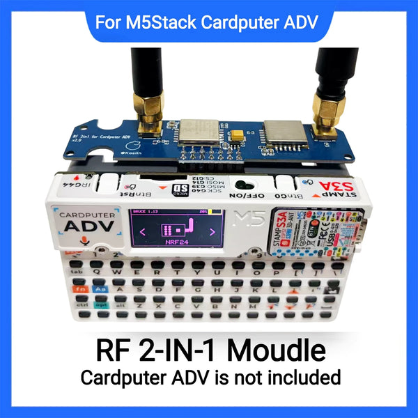 Upgraded 2-in-1 RF Module For M5Stack Cardputer ADV NRF24+CC1101 Compatible, 2.4GHz 433MHz Wireless Board, Enhanced Filtering