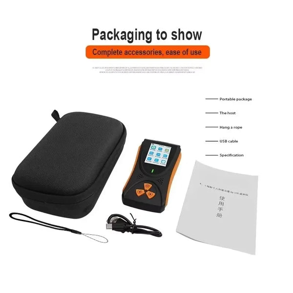 HFS-10 nukleáris sugárzás érzékelő, TFT 2.0 színes képernyő, lítium akkumulátoros hangjelző, fényriasztó Geiger számláló ipari kísérlet