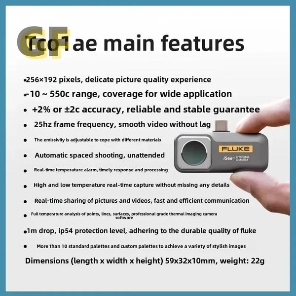 Câmera térmica para celular Isee TC01A / TC01B Câmera térmica com imagem infravermelha Visão noturna de alta definição