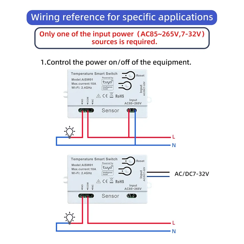 Interruttore con sensore di temperatura e umidità Wi-Fi Smart Tuya B29C con sonda esterna per un monitoraggio affidabile
