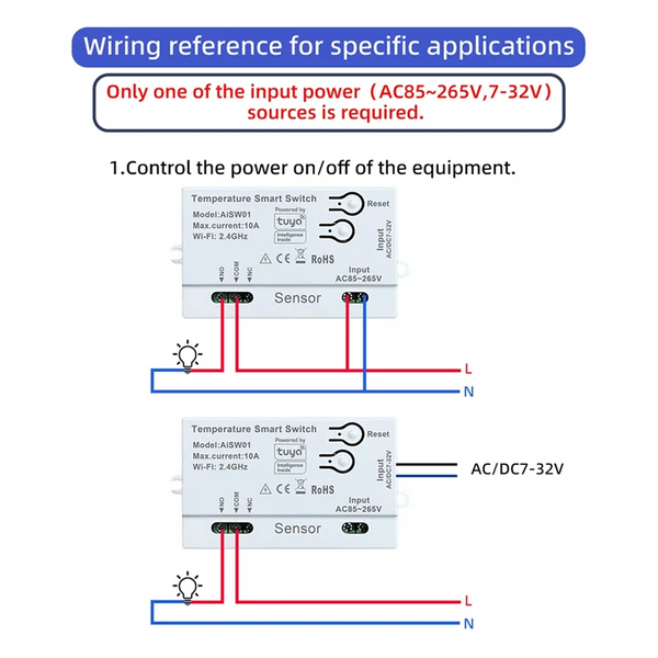 Interruttore con sensore di temperatura e umidità Wi-Fi Smart Tuya B29C con sonda esterna per un monitoraggio affidabile