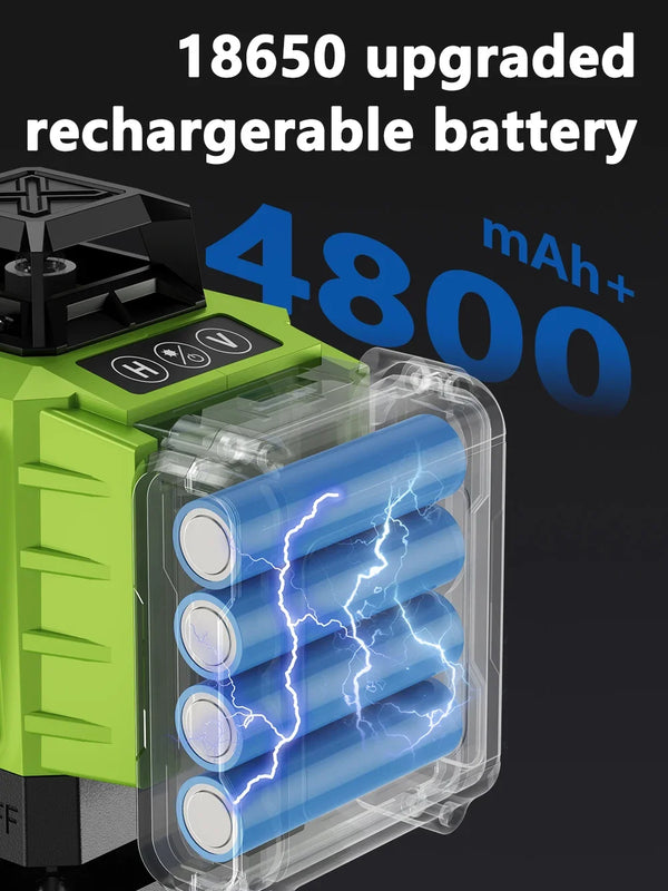 LFINE 3D/4D lézerszint 12/16 soros vízszintes és függőleges távirányítóval 8 soros 360°-os önszintező lézerszint